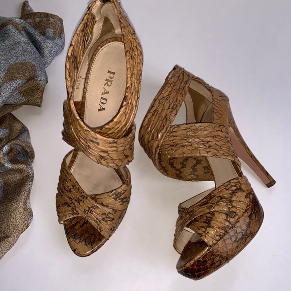 Prada Shoes - Prada snakeskin platforms